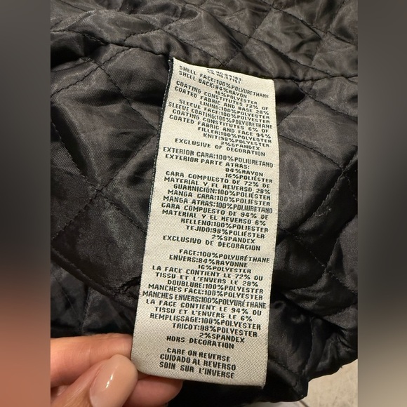 Levis Womens Mixed Media Letterman Varsity Black Bomber Jacket Size Small - Picture 11 of 16